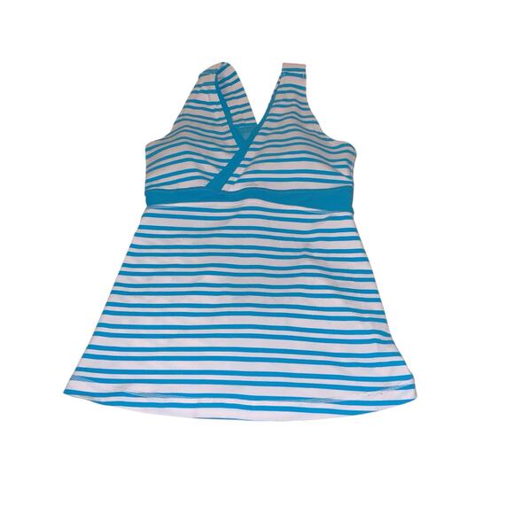 LULULEMON | Deep V Athletic Tank Twin Stripe Spry Blue - Picture 3 of 5
